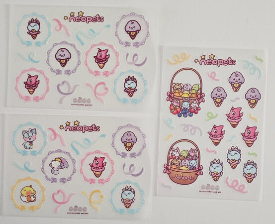 Neopets sticker sheets